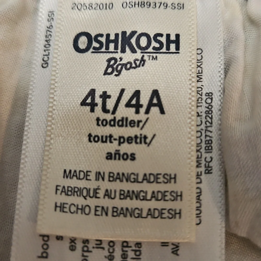 OshKosh B'gosh Girls Denim Floral Overall Dress Jumper Size 4T Vestbak
